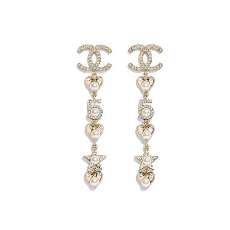 18K  Chanel No.5 Long Earrings
