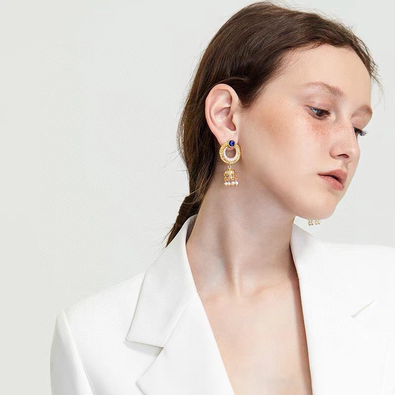 18K BVLGARI Circle Diamonds Earrings