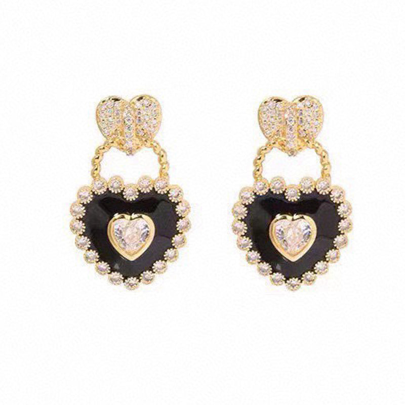 18K BVLGARI Heart Diamonds Earrings