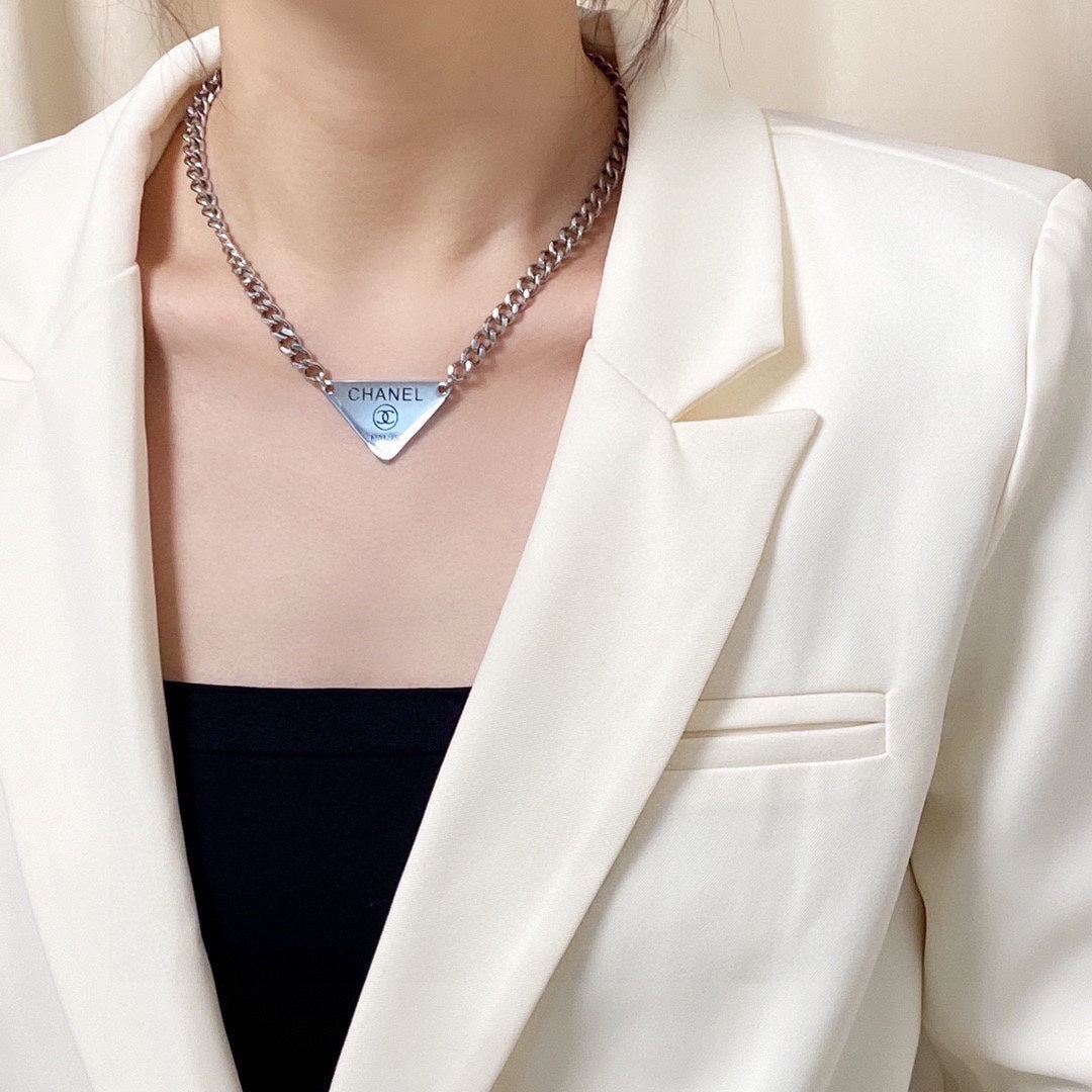18K  Chanel Triangle Necklace