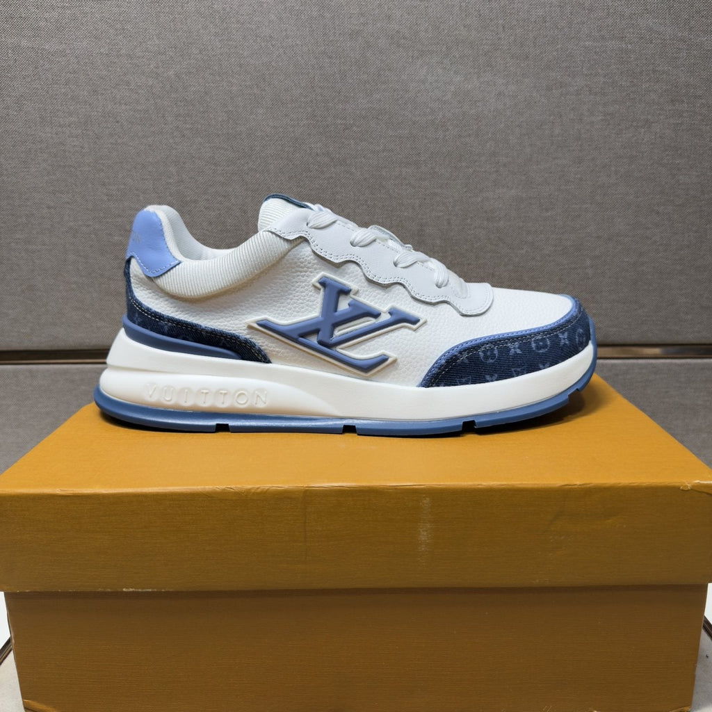 Louis Vuitton Contrast-Trim Low-Top Sneakers — side