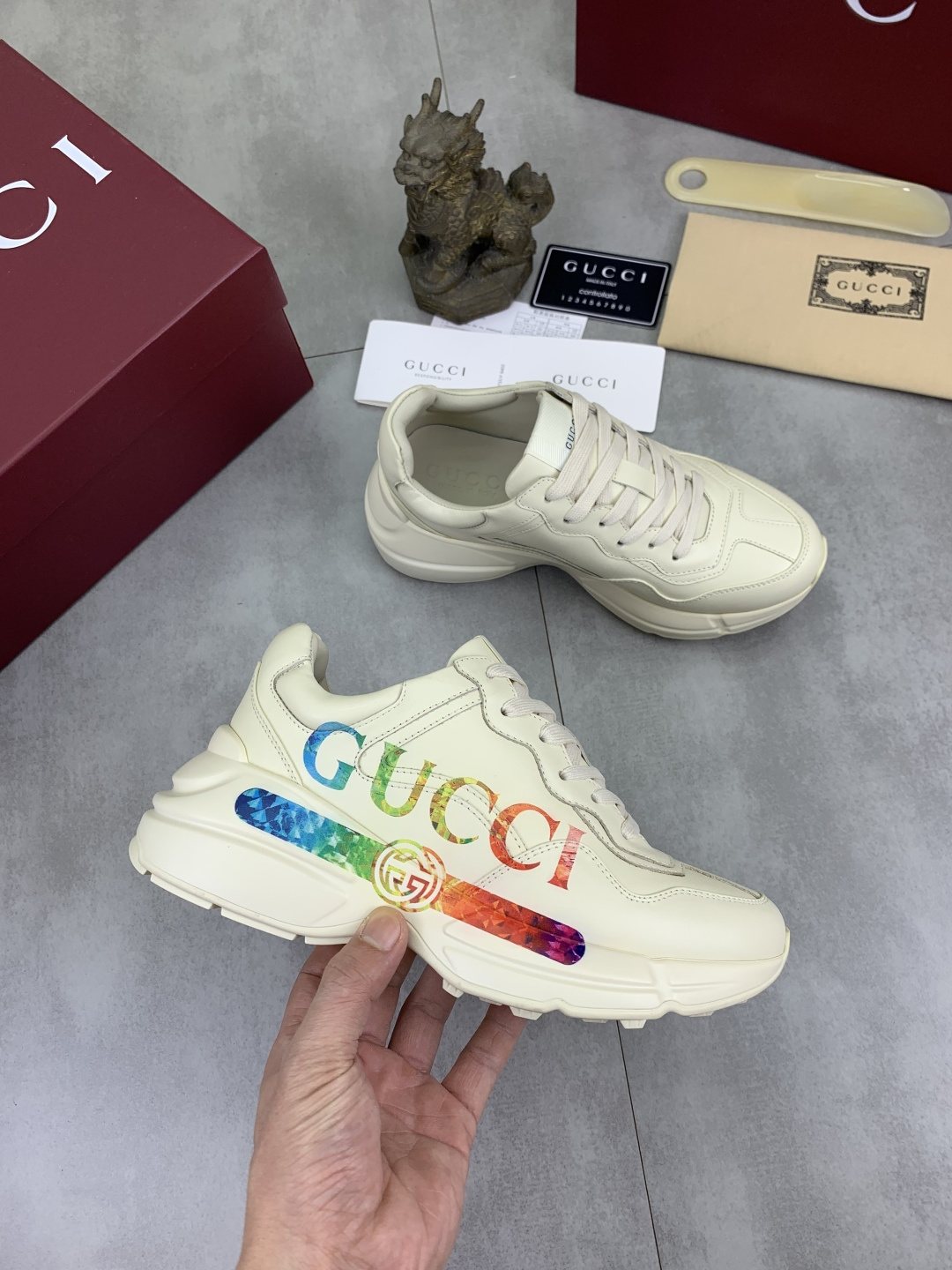 Gucci Multicolor Accent Chunky Sneakers — side