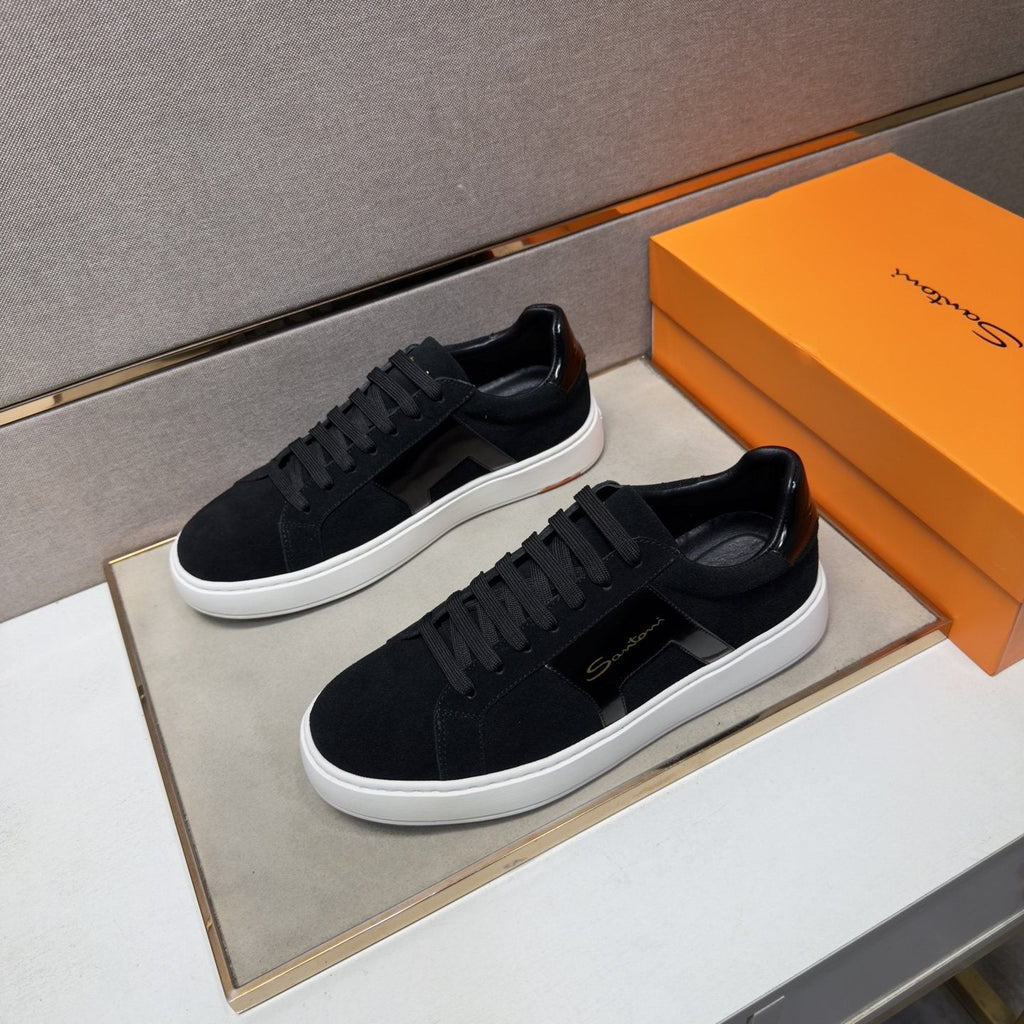 Santoni Paneled Low-Top Sneakers — front
