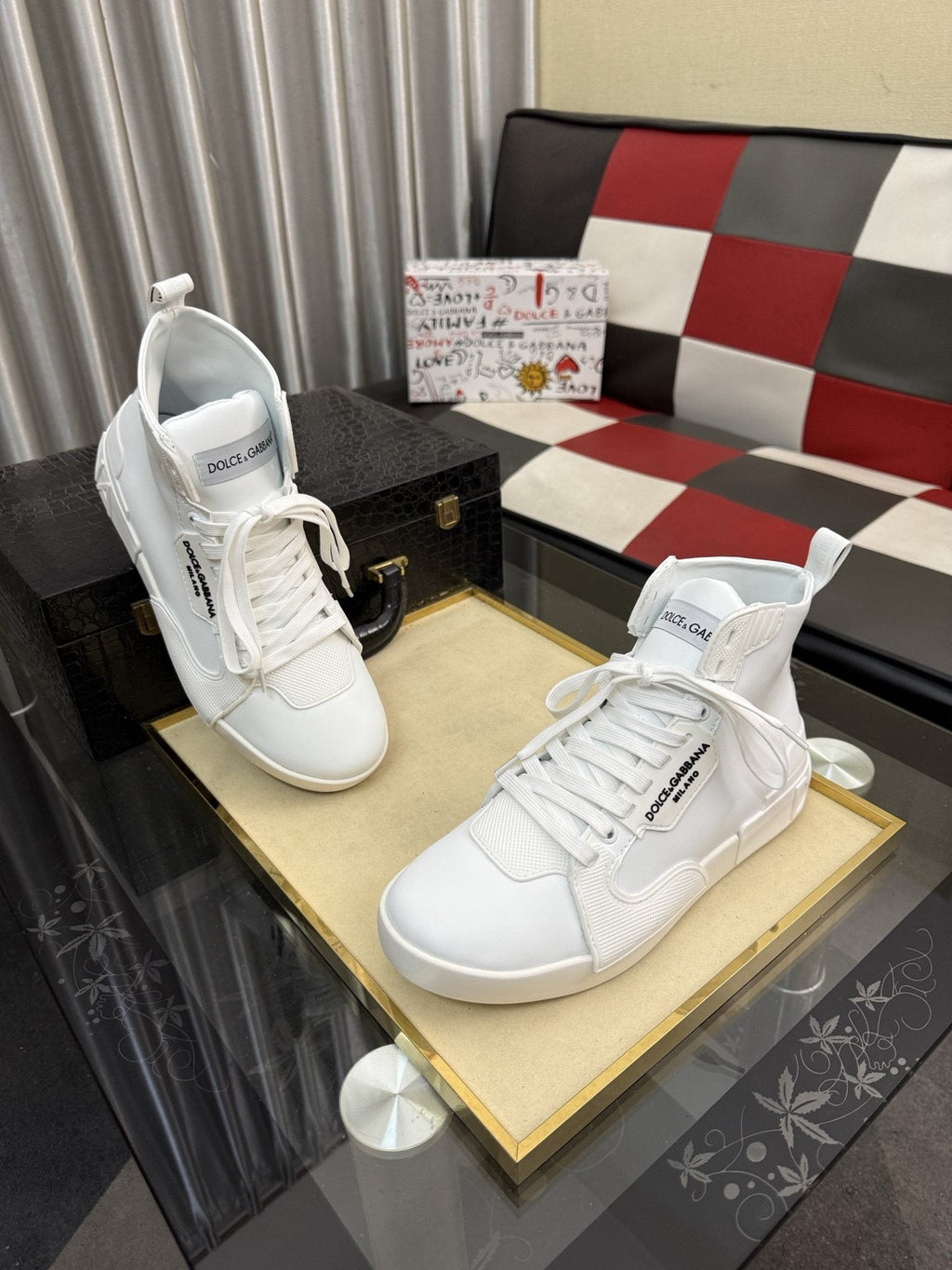 Dolce & Gabbana Paneled High-Top Sneakers — hero