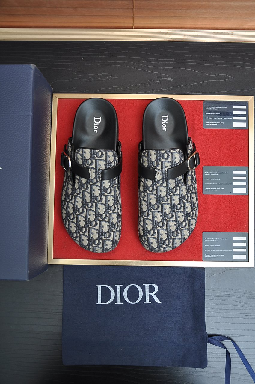 Dior Buckled Closed-Toe Mules — front