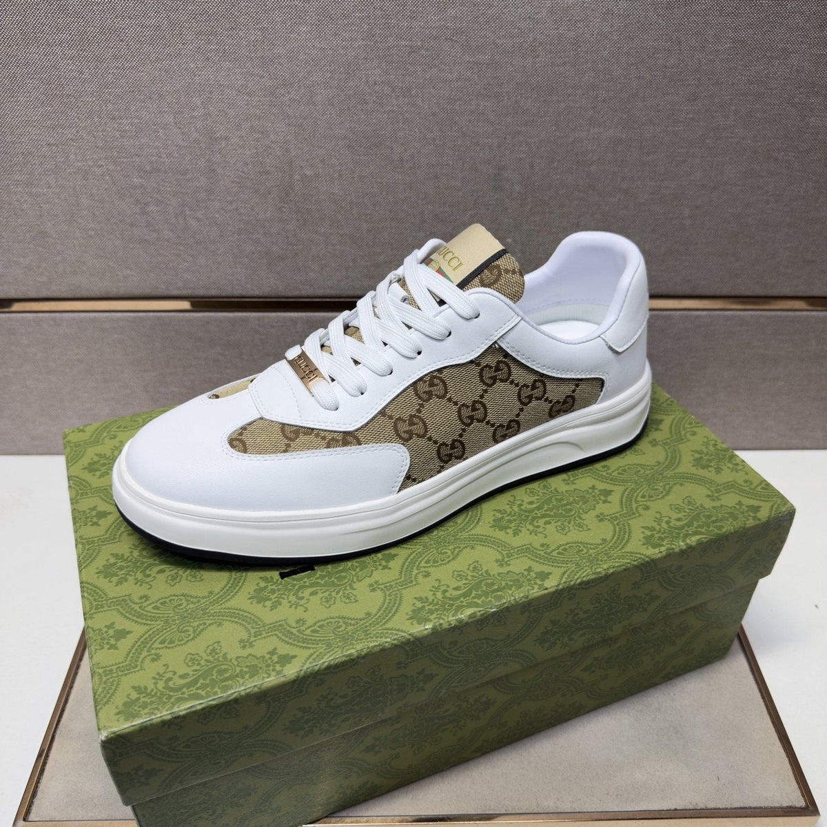 Gucci Men's Patterned-Panel Sneakers — front