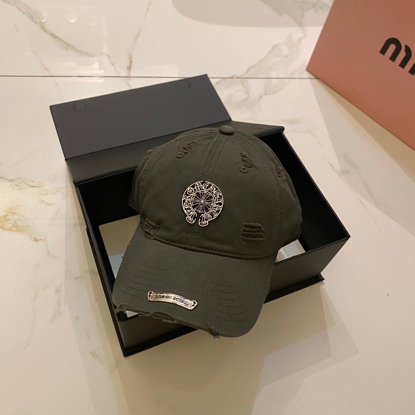 Chrome Hearts Distressed Baseball Cap
