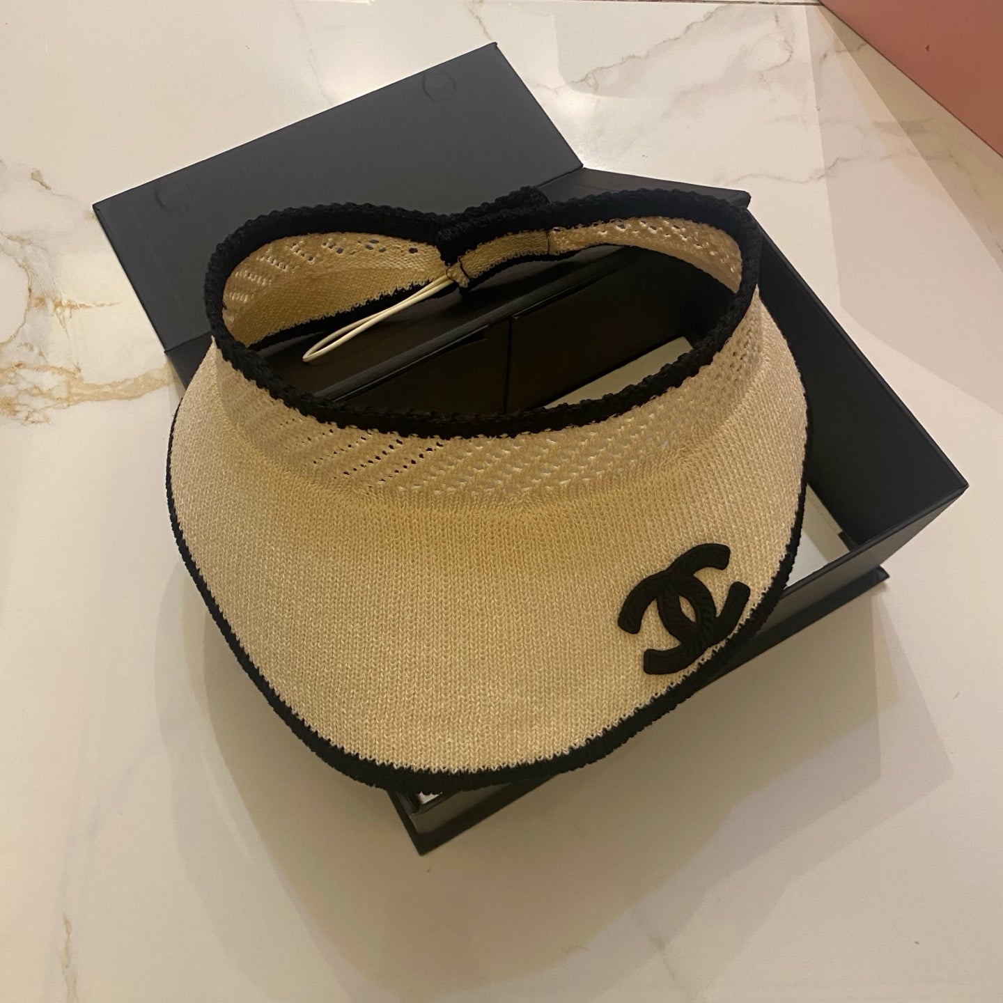 CHANEL Knitted Sun Visor Hat