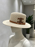 CELINE Straw Flat-Top Sun Hat