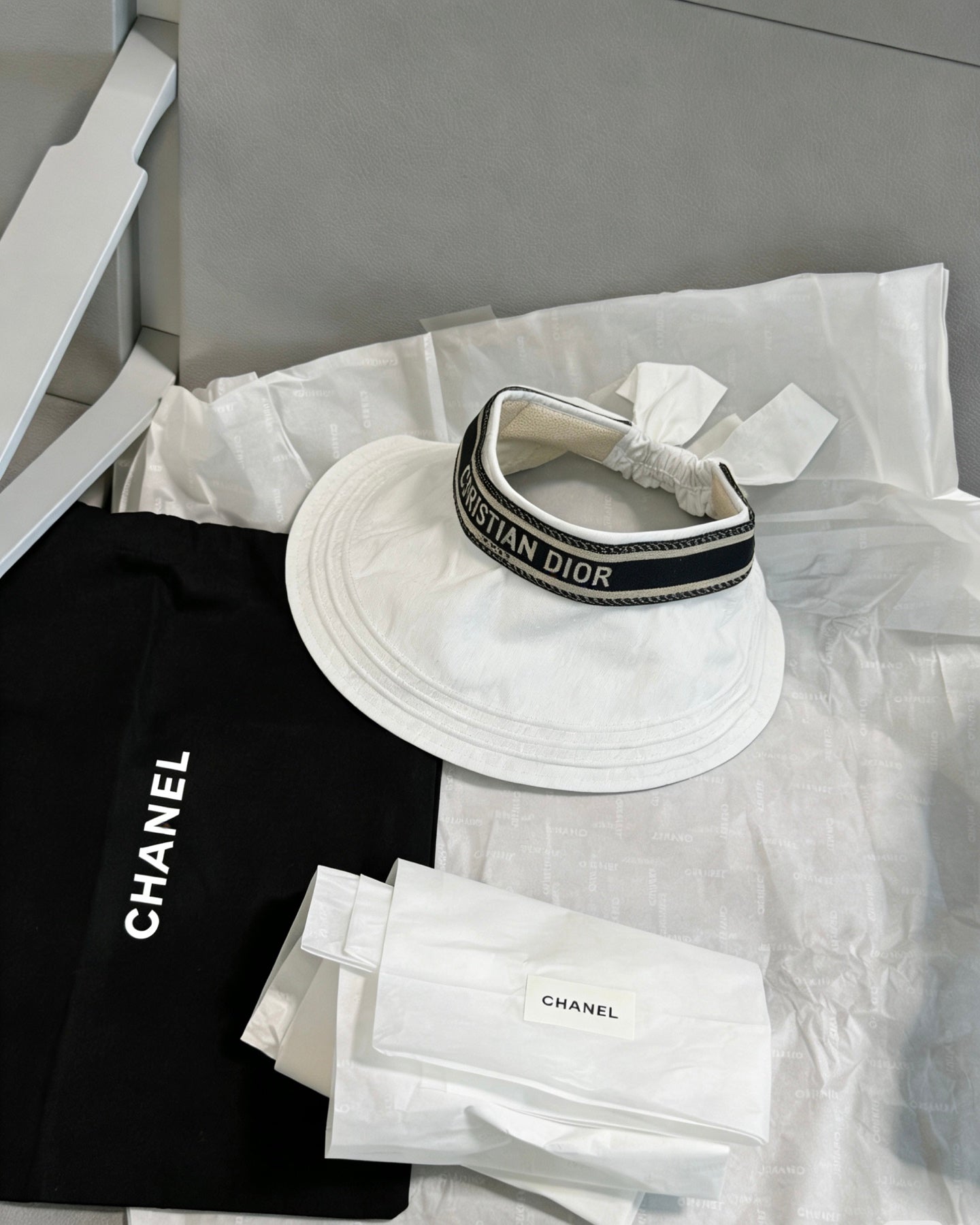 DIOR Polka Dot Sun Visor Hat