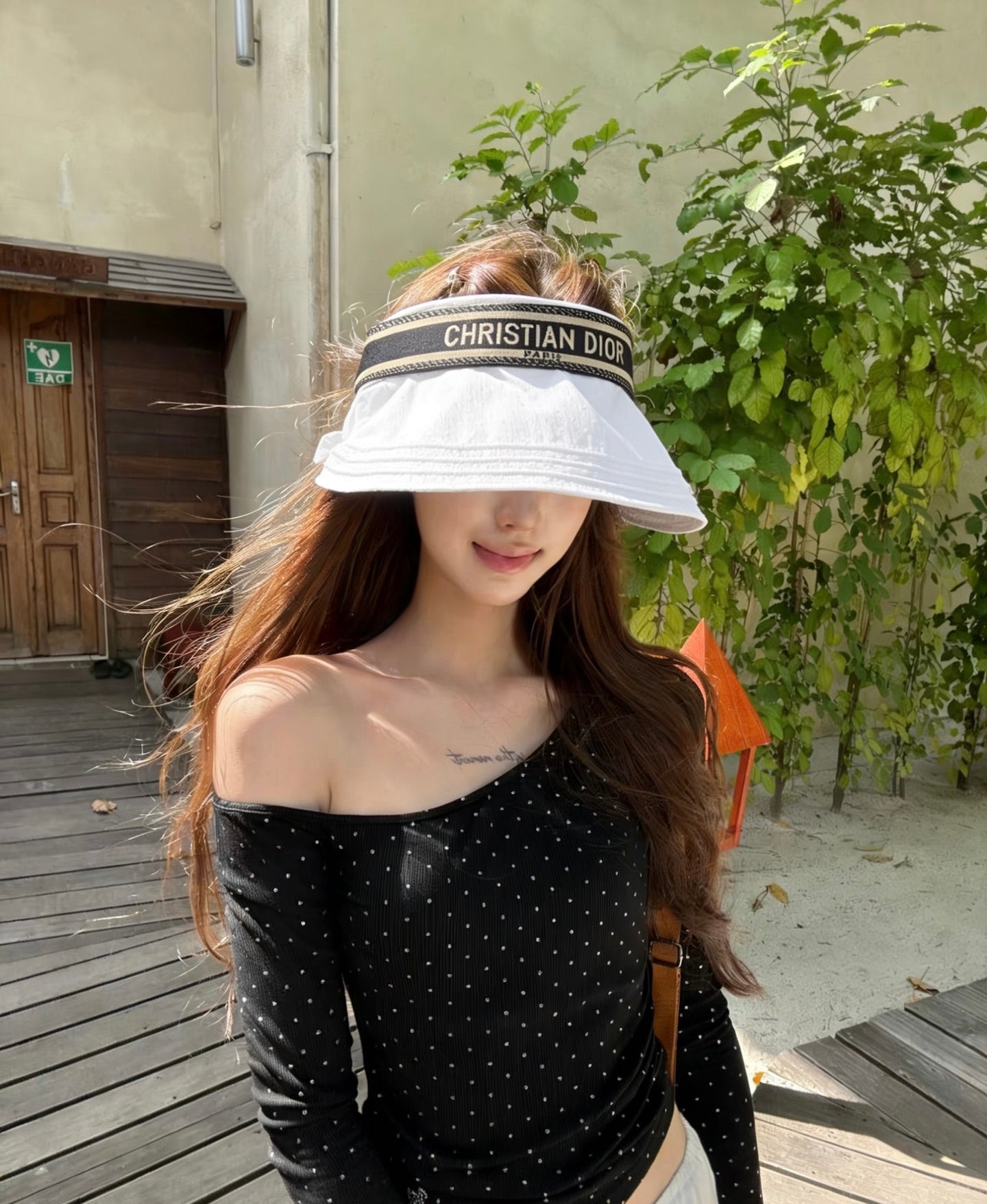 DIOR Polka Dot Sun Visor Hat